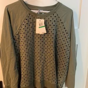 Laser cut sweat shirt